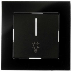 Μπουτόν Φωτισμού Με LED 220V Χωνευτό Μαύρο Γυαλί ΝΕΦΕΛΗ