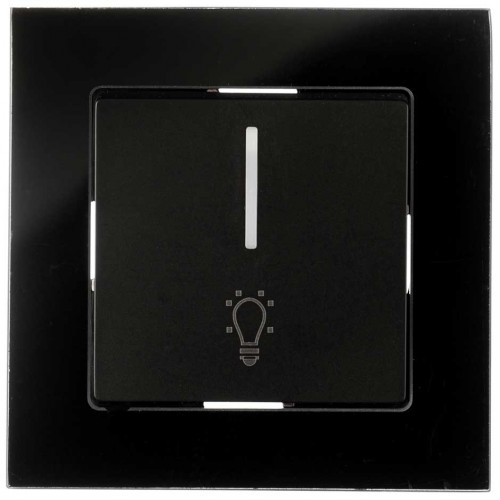 Μπουτόν Φωτισμού Με LED 220V Χωνευτό Μαύρο Γυαλί ΝΕΦΕΛΗ