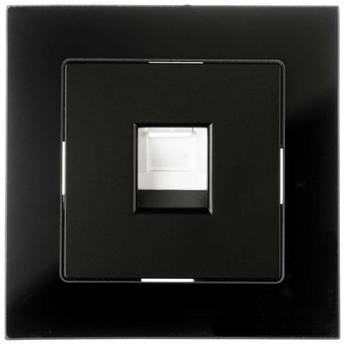 Πρίζα Τηλεφώνου Μονή RJ11 Χωνευτή Μαύρο Γυαλί ΝΕΦΕΛΗ