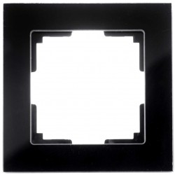 Πλαίσιο Μονό Για Χωνευτούς Διακόπτες & Πρίζες Μαύρο Γυαλί ΝΕΦΕΛΗ