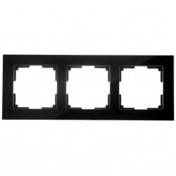 Πλαίσιο Τριπλό Για Χωνευτούς Διακόπτες & Πρίζες Μαύρο Γυαλί ΝΕΦΕΛΗ