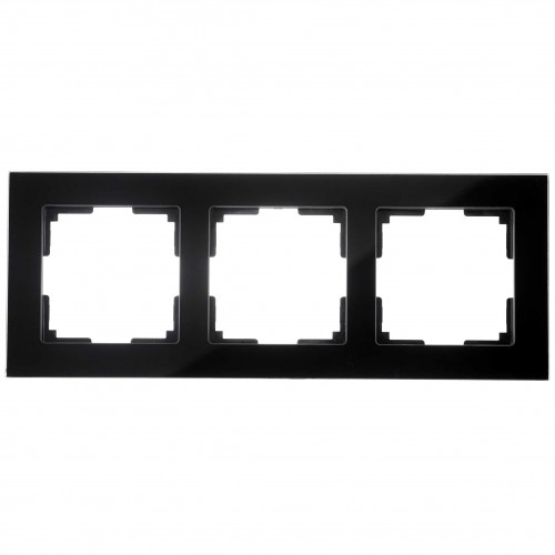 Πλαίσιο Τριπλό Για Χωνευτούς Διακόπτες & Πρίζες Μαύρο Γυαλί ΝΕΦΕΛΗ