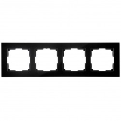 Πλαίσιο Τετραπλό Για Χωνευτούς Διακόπτες & Πρίζες Μαύρο Γυαλί ΝΕΦΕΛΗ