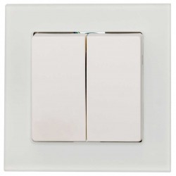Διακόπτης Κομμυτατέρ Χωνευτός Λευκό Γυαλί ΝΕΦΕΛΗ