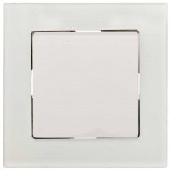 Διακόπτης Aller Retour Μονός Μεσαίος Χωνευτός Λευκό Γυαλί ΝΕΦΕΛΗ