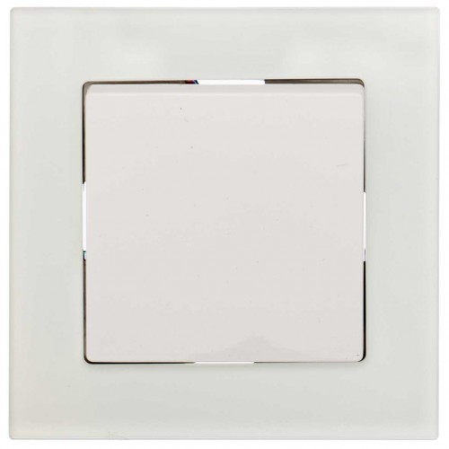 Διακόπτης Aller Retour Μονός Μεσαίος Χωνευτός Λευκό Γυαλί ΝΕΦΕΛΗ