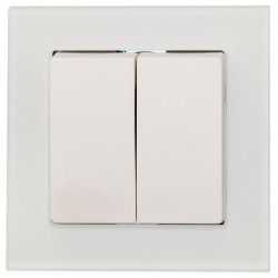 Διακόπτης Aller Retour Διπλός Χωνευτός Λευκό Γυαλί ΝΕΦΕΛΗ