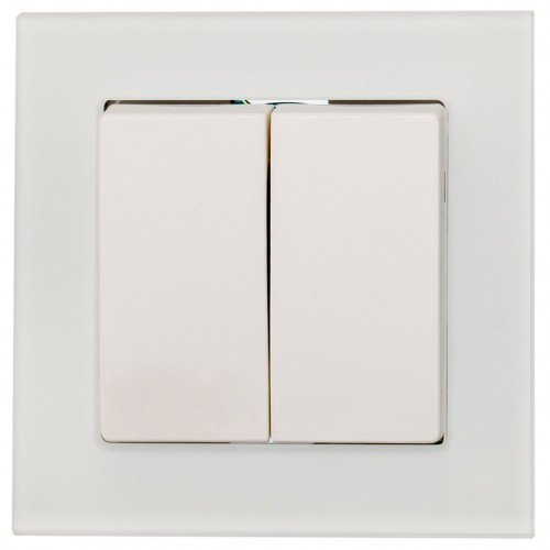 Διακόπτης Aller Retour Διπλός Χωνευτός Λευκό Γυαλί ΝΕΦΕΛΗ