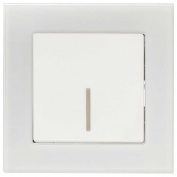 Διακόπτης Απλός Μονός Με LED Χωνευτός Λευκό Γυαλί ΝΕΦΕΛΗ