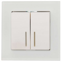 Διακόπτης Κομμυτατέρ Με LED Χωνευτός Λευκό Γυαλί ΝΕΦΕΛΗ