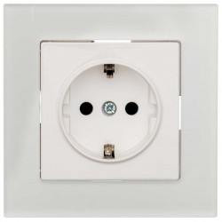 Πρίζα Σούκο Ασφαλείας Χωνευτή Λευκό Γυαλί ΝΕΦΕΛΗ