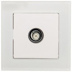 Πρίζα TV Δορυφορική Χωνευτή Λευκό Γυαλί ΝΕΦΕΛΗ