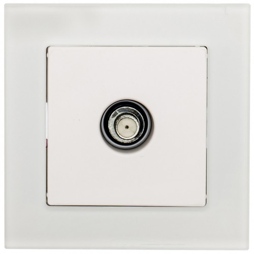 Πρίζα TV Δορυφορική Χωνευτή Λευκό Γυαλί ΝΕΦΕΛΗ