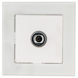 Πρίζα TV Διελεύσεως Χωνευτή Λευκό Γυαλί ΝΕΦΕΛΗ