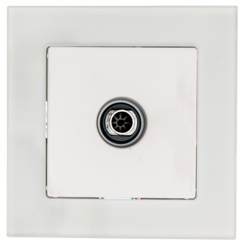 Πρίζα TV Διελεύσεως Χωνευτή Λευκό Γυαλί ΝΕΦΕΛΗ