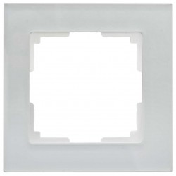 Πλαίσιο Μονό Για Χωνευτούς Διακόπτες & Πρίζες Λευκό Γυαλί ΝΕΦΕΛΗ