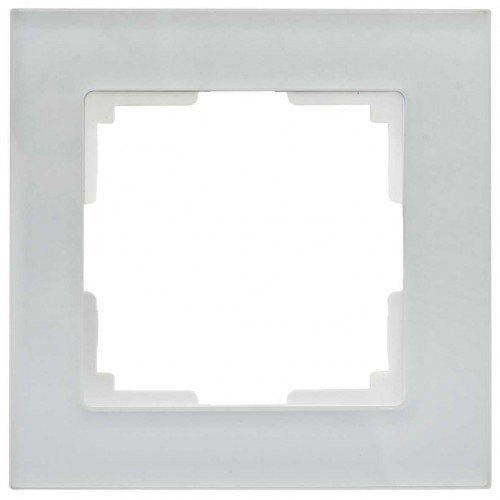 Πλαίσιο Μονό Για Χωνευτούς Διακόπτες & Πρίζες Λευκό Γυαλί ΝΕΦΕΛΗ