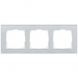 Πλαίσιο Τριπλό Για Χωνευτούς Διακόπτες & Πρίζες Λευκό Γυαλί ΝΕΦΕΛΗ