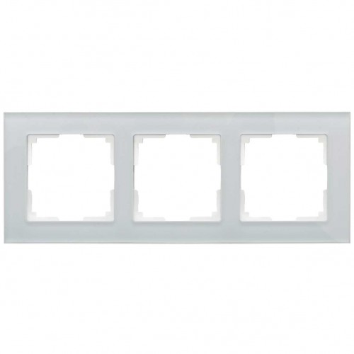 Πλαίσιο Τριπλό Για Χωνευτούς Διακόπτες & Πρίζες Λευκό Γυαλί ΝΕΦΕΛΗ