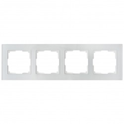 Πλαίσιο Τετραπλό Για Χωνευτούς Διακόπτες & Πρίζες Λευκό Γυαλί ΝΕΦΕΛΗ