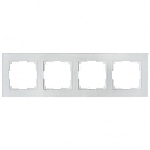 Πλαίσιο Τετραπλό Για Χωνευτούς Διακόπτες & Πρίζες Λευκό Γυαλί ΝΕΦΕΛΗ