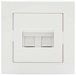 Πρίζα Δικτύου Διπλή RJ45 CAT6 Χωνευτή ΝΕΦΕΛΗ