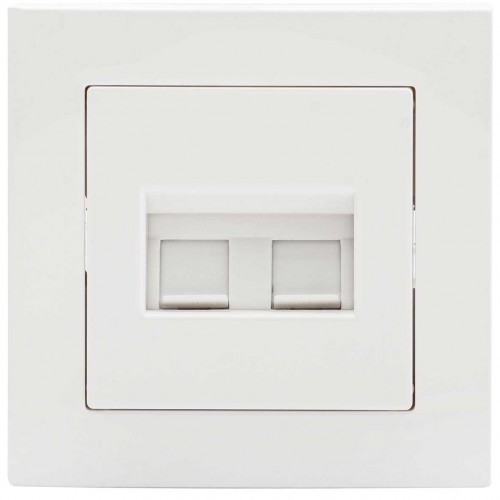 Πρίζα Δικτύου Διπλή RJ45 CAT6 Χωνευτή ΝΕΦΕΛΗ