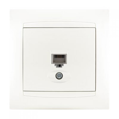 Πρίζα Τηλεφώνου RJ11 με Πλαίσιο Λευκό Περλέ ΧΑΛΚΙΔΑ