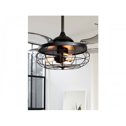 Ανεμιστήρας Οροφής Με Τέσσερα Πτερύγια 3xE27 Industri Black - FANAWAY