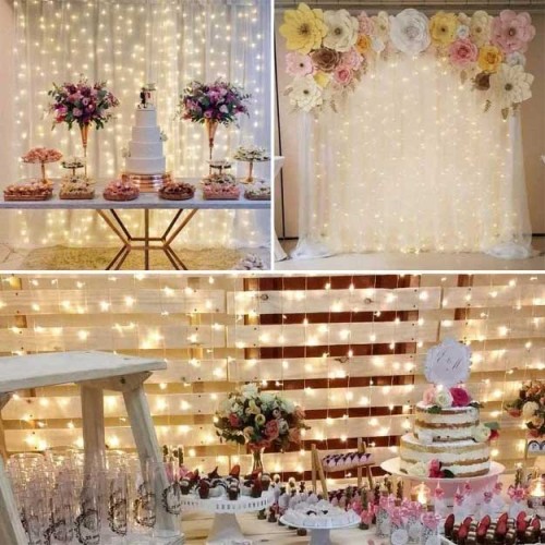 240 LED FLASH Κουρτίνα Με Επέκταση Με Διάφανο Καλώδιο Σε Θερμό Λευκό - 2600K IP44 Magic Christmas