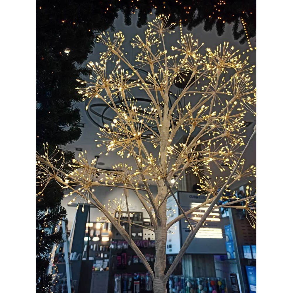 Led Φωτιζόμενο Δέντρο Λευκό - 1568 Led Και Θερμό Φωτισμό 180cm IP44