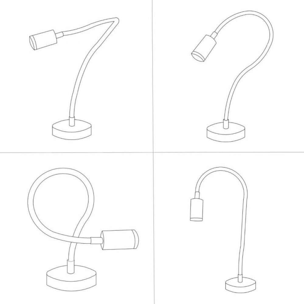 Επιτραπέζιο Φωτιστικό Flex GU1d0 εύκαμπτο με λάμπα LED mini σποτ Μαύρο - Creative Cables