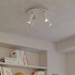 Φωτιστικό Οροφής Μεταλλικό με 4 Σποτ Tub-E14 και στρογγυλή ροζέτα Rose-One XXL - Λευκό ΜΑΤ - Creative Cables