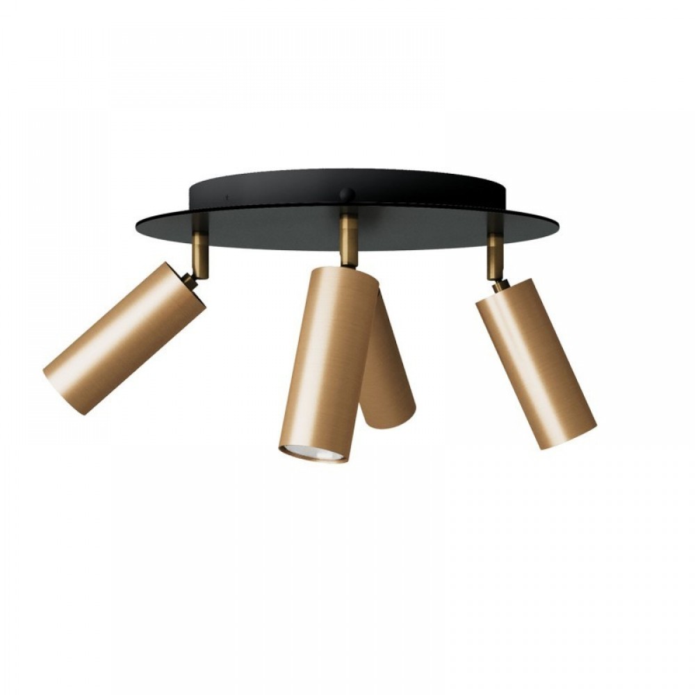 Φωτιστικό Οροφής Μεταλλικό με 4 Σποτ Tub-E14 και στρογγυλή ροζέτα Rose-One XXL - Μπρονζέ - Creative Cables