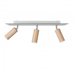 Φωτιστικό Οροφής Μεταλλικό με 3 Σποτ Tub-E14 και ορθογώνια ροζέτα Rose-One XXL - Φυσικό - Creative Cables