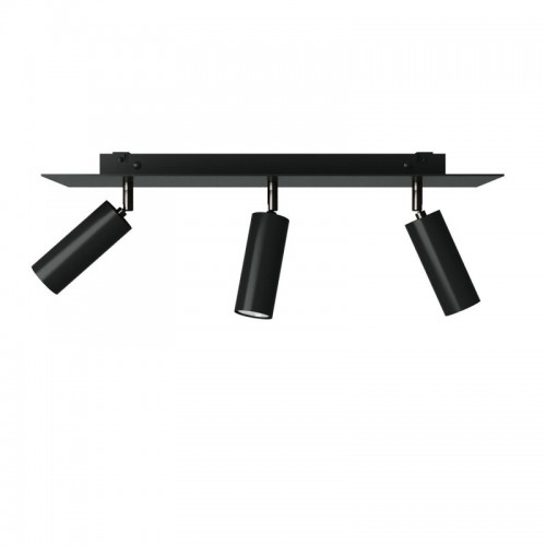 Φωτιστικό Οροφής Μεταλλικό με 3 Σποτ Tub-E14 και ορθογώνια ροζέτα Rose-One XXL - Μαύρο - Creative Cables