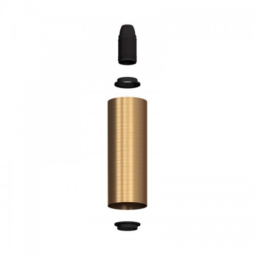 Φωτιστικό Οροφής Μεταλλικό με 3 Σποτ Tub-E14 και ορθογώνια ροζέτα Rose-One XXL - Μπρονζέ - Creative Cables