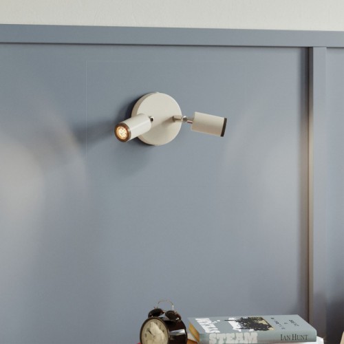 Φωτιστικό Τοίχου ή Οροφής Fermaluce Μεταλλικό με 2 κινητά Mini Σποτ GU1d0 - Λευκό ΜΑΤ - Creative Cables