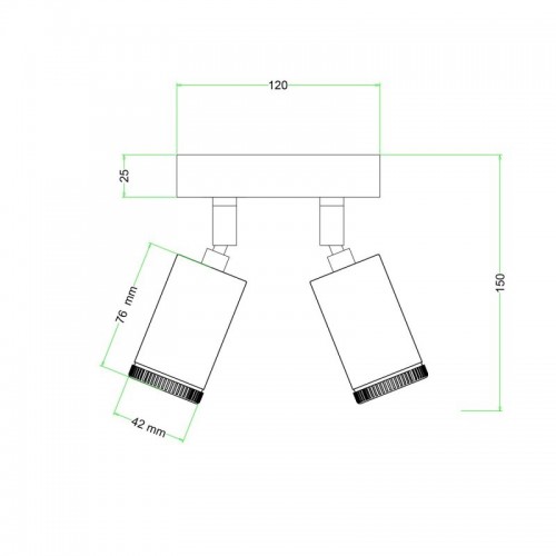 Φωτιστικό Τοίχου ή Οροφής Fermaluce Μεταλλικό με 2 κινητά Mini Σποτ GU1d0 - Λευκό ΜΑΤ - Creative Cables