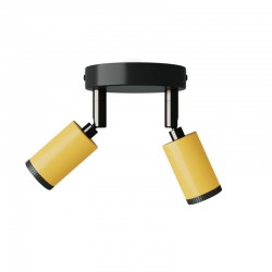 Φωτιστικό Τοίχου ή Οροφής Fermaluce Μεταλλικό με 2 κινητά Mini Σποτ GU1d0 - Μουσταρδί - Creative Cables