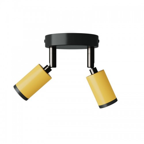 Φωτιστικό Τοίχου ή Οροφής Fermaluce Μεταλλικό με 2 κινητά Mini Σποτ GU1d0 - Μουσταρδί - Creative Cables