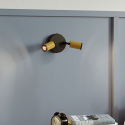 Φωτιστικό Τοίχου ή Οροφής Fermaluce Μεταλλικό με 2 κινητά Mini Σποτ GU1d0 - Μουσταρδί - Creative Cables
