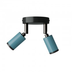 Φωτιστικό Τοίχου ή Οροφής Fermaluce Μεταλλικό με 2 κινητά Mini Σποτ GU1d0 - Πετρόλ - Creative Cables