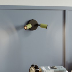 Φωτιστικό Τοίχου ή Οροφής Fermaluce Μεταλλικό με 2 κινητά Mini Σποτ GU1d0 - Απαλό Πράσινο - Creative Cables