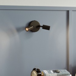 Φωτιστικό Τοίχου ή Οροφής Fermaluce Μεταλλικό με 2 κινητά Mini Σποτ GU1d0 - Μαύρο - Creative Cables