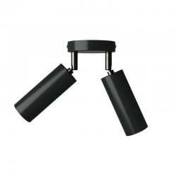 Φωτιστικό Τοίχου ή Οροφής Μεταλλικό με 2 Σποτ Tub-E14 και στρογγυλή ροζέτα - Μαύρο - Creative Cables