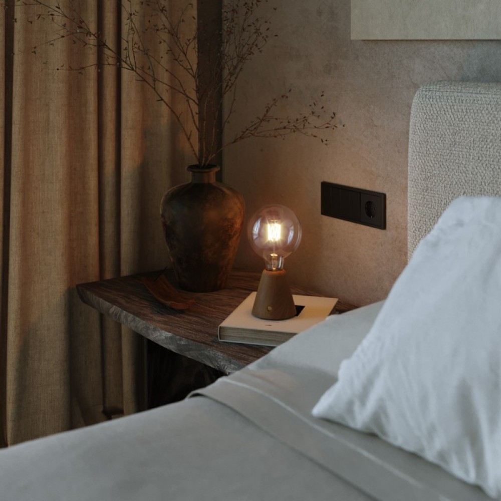 Φορητό Επαναφορτιζόμενο Φωτιστικό Cabless01 με LED λαμπτήρα G125 γλόμπο - Φυσικό - Creative Cables