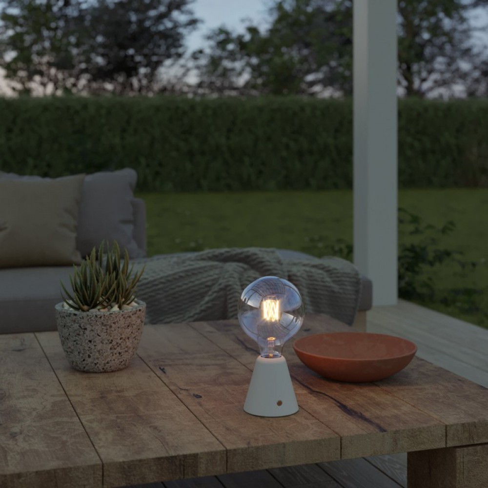 Φορητό Επαναφορτιζόμενο Φωτιστικό Cabless01 με LED λαμπτήρα G125 γλόμπο - Λευκό - Creative Cables