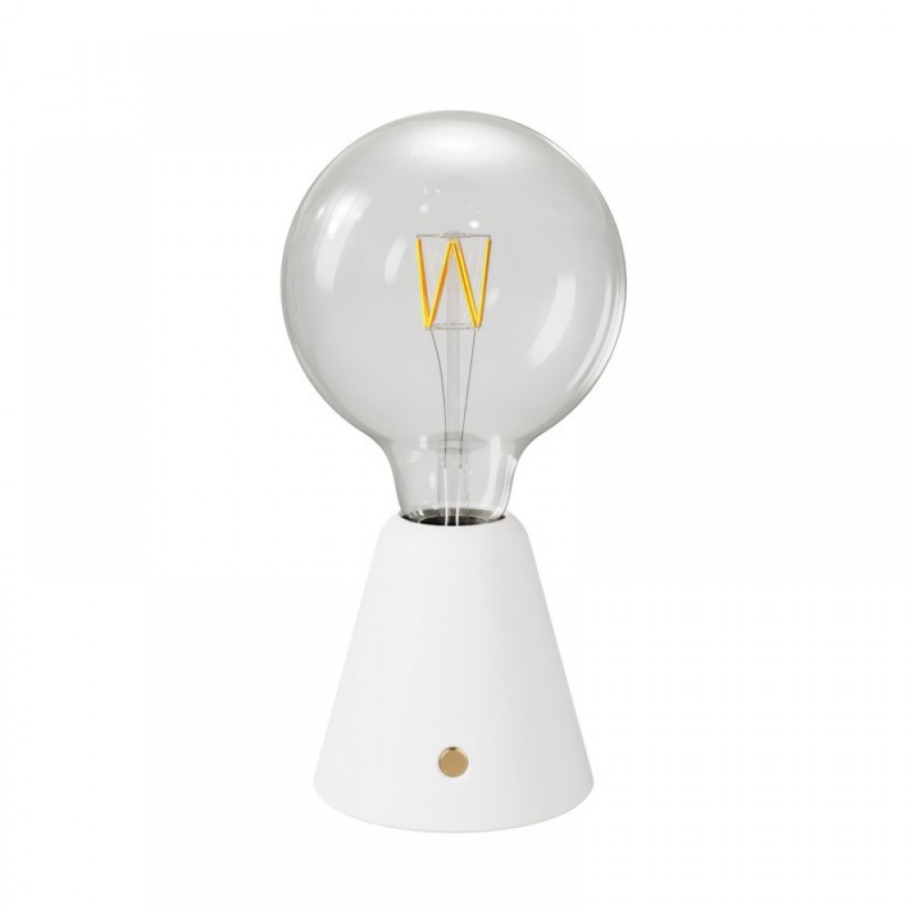 Φορητό Επαναφορτιζόμενο Φωτιστικό Cabless01 με LED λαμπτήρα G125 γλόμπο - Λευκό - Creative Cables