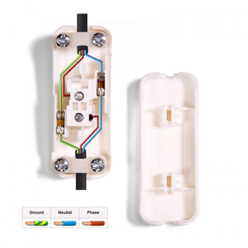 Ενδιάμεσο Διακοπτάκι με Ρίγες Λευκό - Creative Cables